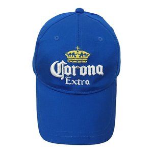 Corona Extra Crown Embroidered Logo Strapback Cap Trucker Baseball Hat Blue